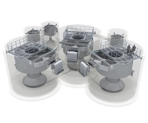 Storm King® Overflow hydrodynamic vortex separator and screen