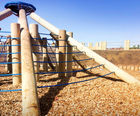 Play bark safety surfacing materials