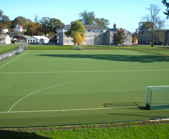 Synthetic hockey pitch installation