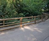 Timber pedestrian and cycle guardrail for Lancing College, West Sussex - on this page