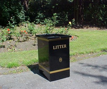 Godiva open-top steel litter bin