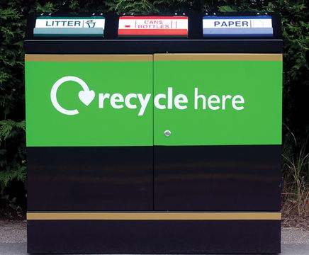 Terrrace 200 steel outdoor recycling bin