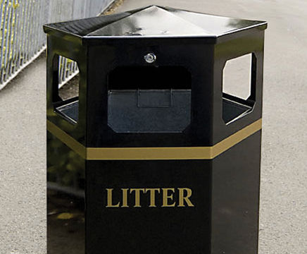 Citadel free-standing mild steel litter bin