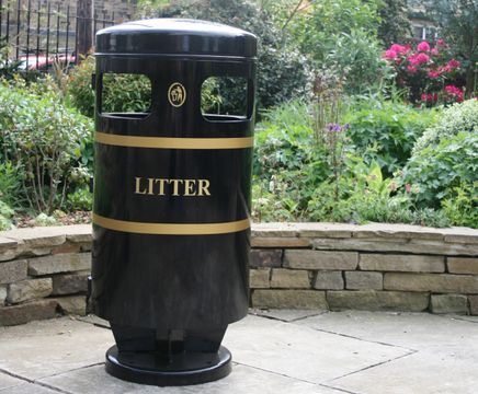 Grenadier free-standing mild steel litter bin