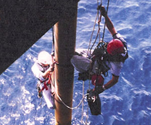 Rope-access chimney inspection, Southampton