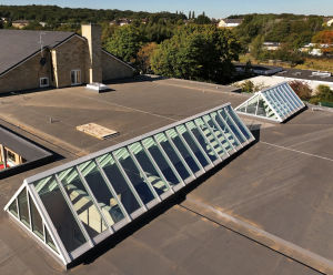 Patent glazing for self supporting gable skylights, Huddersfield