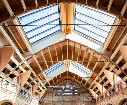 Prefabricated LVL timber for restoration of historic spa