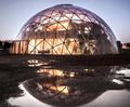 Sustainable timber beams create dome-shaped pavilion