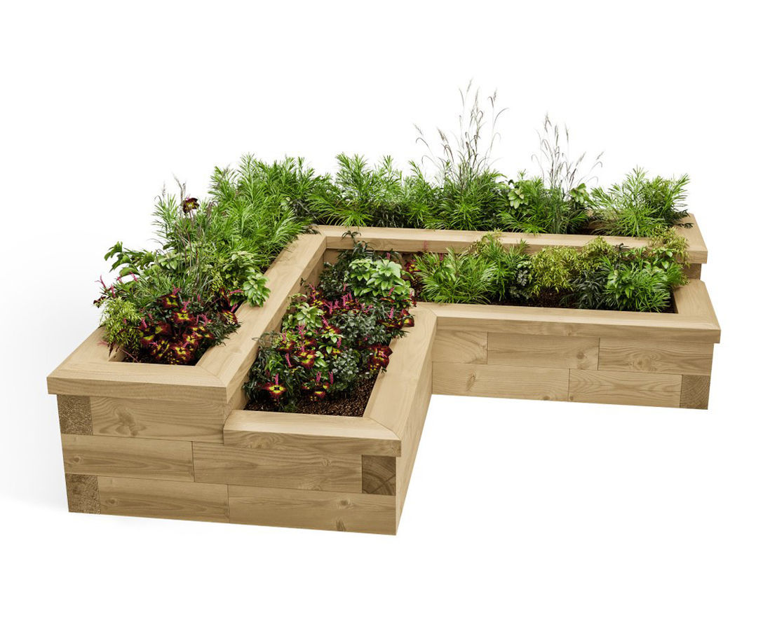 Predesigned timber raised bed kits WoodBlocX ESI External Works