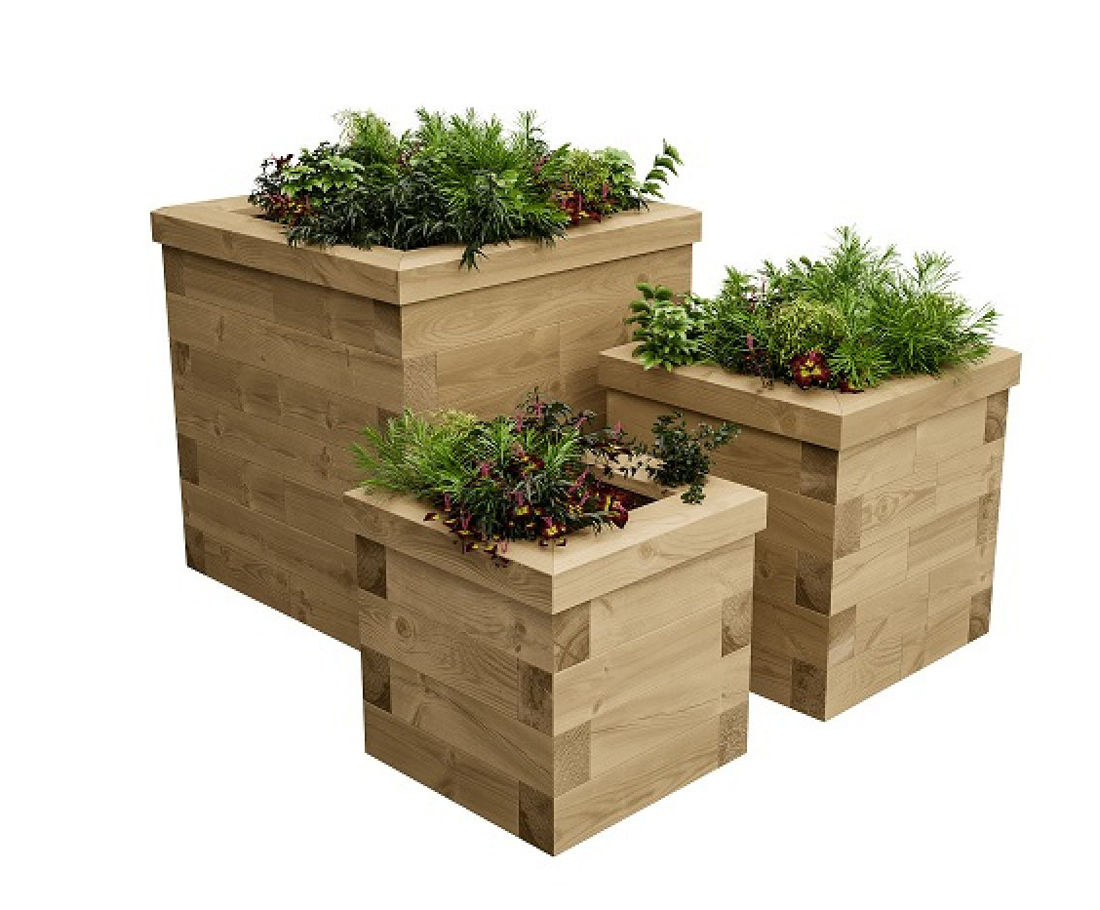 Predesigned timber raised bed kits WoodBlocX ESI External Works