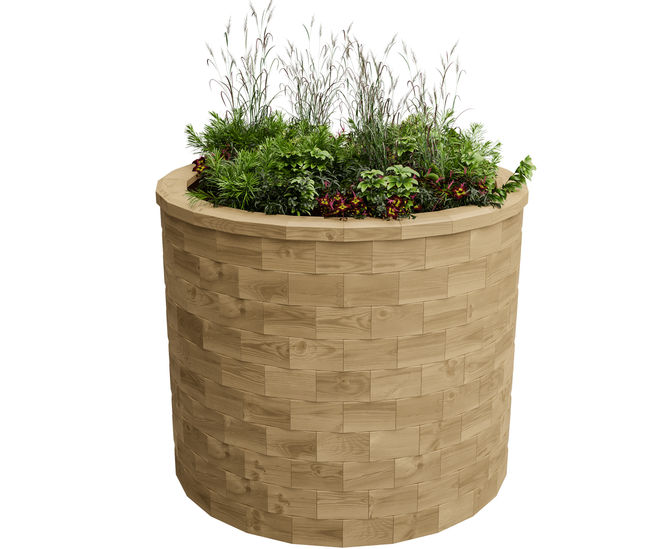 Nevis - round Scots pine timber planter