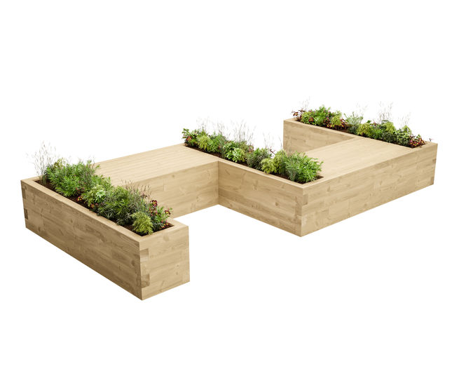 Canisp - modular timber seating and planting unit