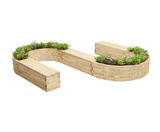 Lochaber modular timber planters with bench seating - on this page