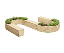 Lochaber modular timber planters with bench seating