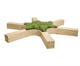 Portree timber planter bench