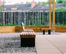 Modular raised planters and seats for luxury development