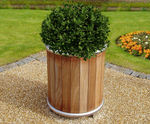 Excel hardwood timber planter - hardwood outdoor planter for public spaces