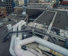 Step-overs and edge protection - conference centre roof