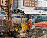 Installation of SFA piles for new rail station platform - on this page