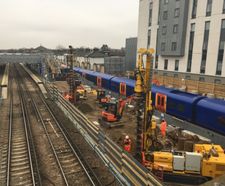 CFA piling for new flats and offices above rail station