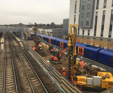 CFA piling for new flats and offices above rail station