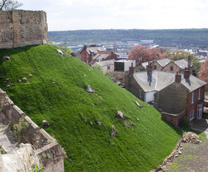Steep slope turfing and stabilisation, Lincoln Castle