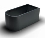 Velin - d-shape steel planters for outdoor landscaping and planting