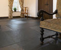 Black riven slate tiles