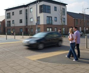 Blister concrete tactile paving