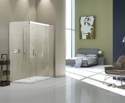 EauZone Plus sliding door with side panel- corner EPSC