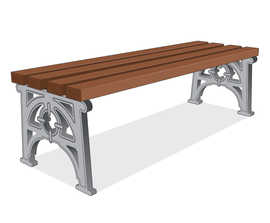 ASF 501s traditional cast iron and timber single bench