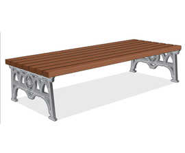 ASF 501 recycled cast iron and timber bench