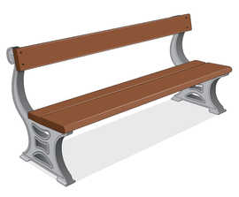 ASF 505 recycled cast iron and timber seat