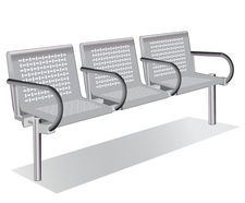 ASF 6008 3-gang stainless steel seat