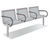 ASF 6008 3-gang stainless steel seat 0