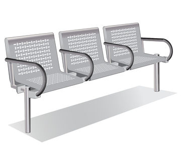 ASF 6008 3-gang stainless steel seat