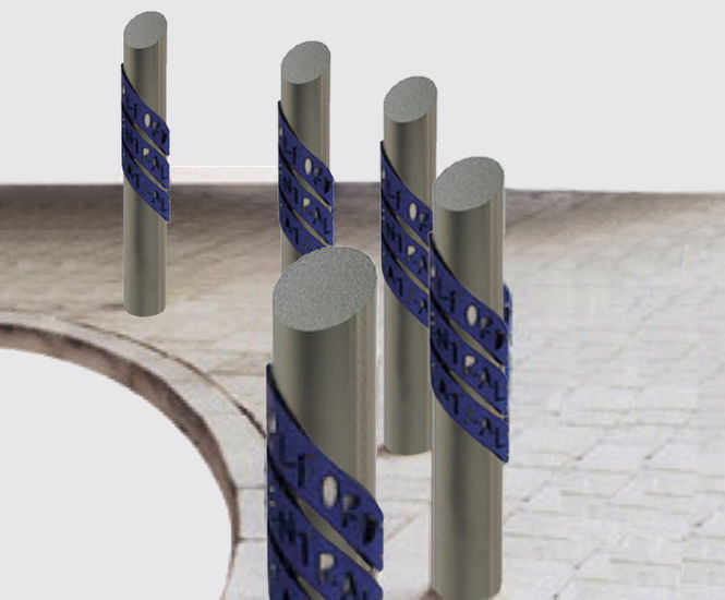 ASF 5009 bollards with laser profiled signs, Salford