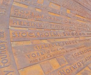 ASF bespoke cast iron ground compass - Leeds