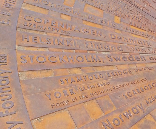 ASF bespoke cast iron ground compass - Leeds
