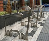 Bespoke stainless steel sheep cycle stands - retail park - on this page