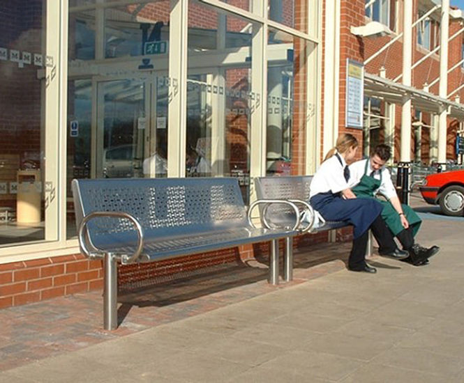 Stainless steel street furniture, Morrisons supermarkets