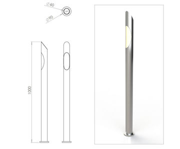 Ova aluminium illuminated bollard