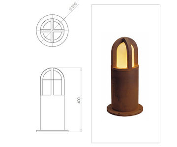 Rusty Cone 400 illuminated bollard