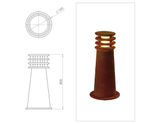 Rusty Round 400mm illuminated bollard