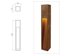 Rusty Slot 800mm illuminated bollard