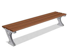 ASF 551 traditional cast iron and timber backless bench