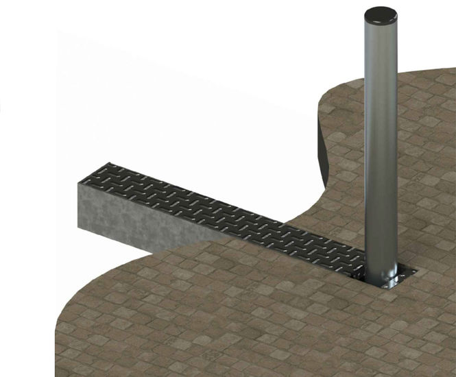 ASF 650 folding steel/stainless steel bollard trough system