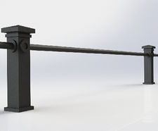 ASF Woburn recycled cast iron knee rail post