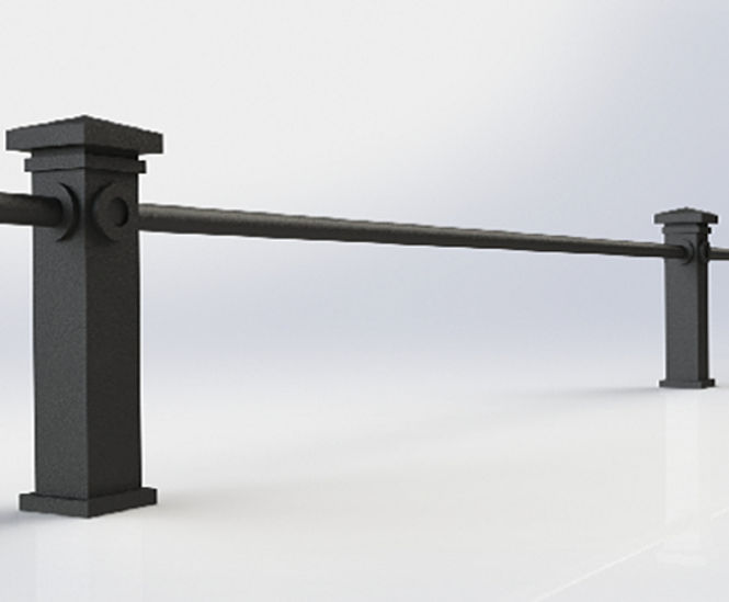 ASF Woburn Recycled Cast Iron Knee Rail Post Architectural Street asf-woburn-recycled-cast-iron-knee-rail-post-architectural-street
