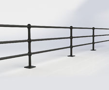 ASF Stowe 3-rail recycled cast iron post